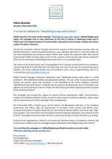 PRESS RELEASE  GESAC Campaign RebuildingEurope