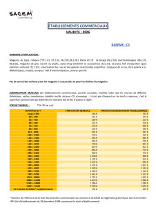 2 Barème etablissements commerciaux (C3) - 2026