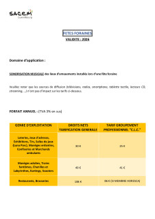 8 Barème forains  2026