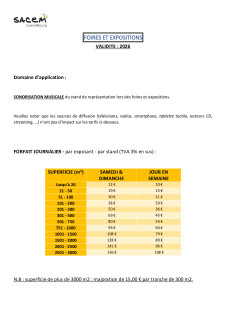 7 Barème foires et expositions 2026