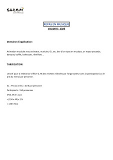 9 Barème repas en musique 2026
