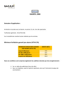 11 Barème cirques 2026