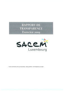 SACEM 2019 Rapport de Transparence