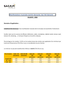 16 Barème Manifestations musicales 2026