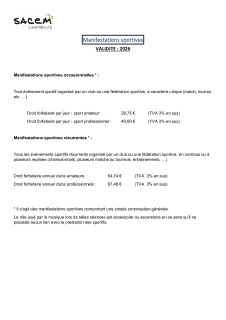 18 Barème manifestations sportives 2026