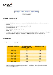 17 Barème musiques attractives et récréatives 2026