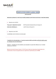 26 Barème OPO DVD MUSICAUX  HUMOUR 2026