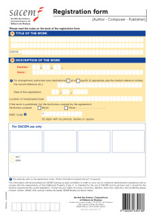 Notification Form Author Composer Publisher 2019