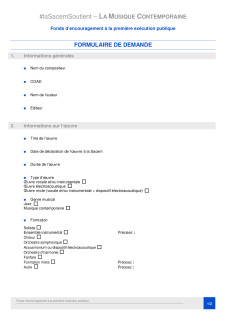 Formulaire 1ère exécution publique
