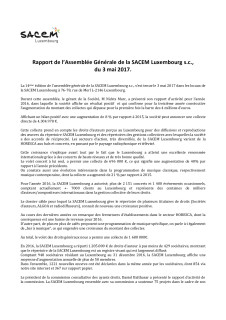 Rapport Assemblée Générale 2017