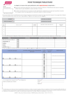 Fiche technique publicitaire
