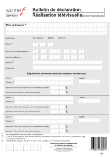 Declaration réalisation télévisuelle