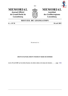 Loi du 18 avril 2001