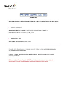 26 Barème OPO DVD MUSICAUX  HUMOUR 2025