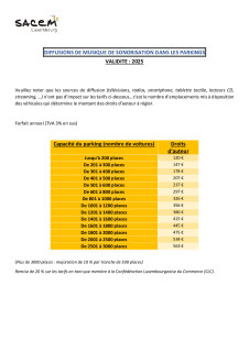 20 Barème sonorisation parking 2025