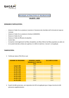 17 Barème musiques attractives et récréatives 2025
