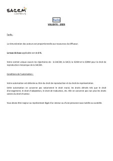 22 Barème Radio 2025